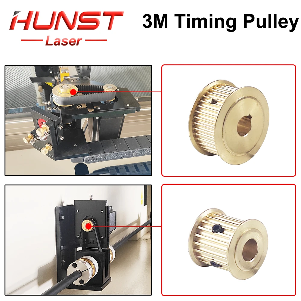 HUNST-CO2 Laser Peças De Metal, Cobre Sincronização Da Engrenagem, HTD 3M Polia, Roda Do Motor para DIY CO2 Máquina De Corte A Laser Gravação