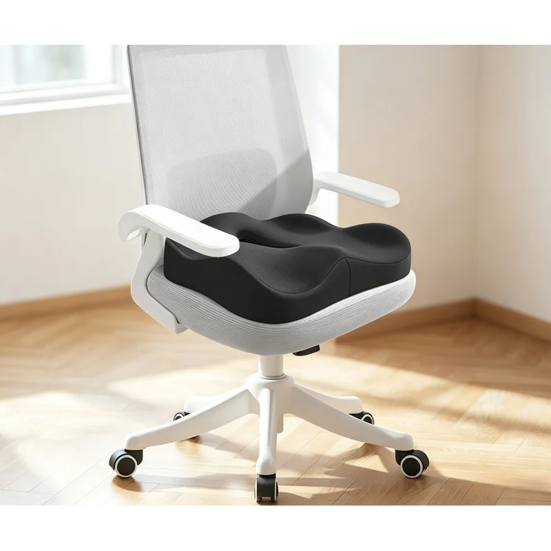 Ergonomic Memory Foam Seat Cushion, Hip Pain Relief Posture Support Cushion, Easy Clean Fabric for Office Chair & Car Seat