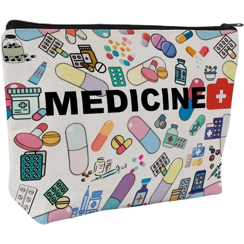 منظم مستحضرات التجميل والطب بسحاب نابض بالحياة     - حقيبة تخزين للسفر متعددة الاستخدام، هدية مثالية لأعياد الميلاد والتخرج وعيد الميلاد #1