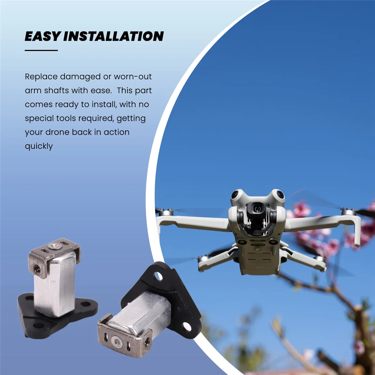 SMIEA لمحور الذراع Mini 4 Pro لقطع غيار ملحقات عمود ذراع المحرك الأمامي DJI Mini 4 Pro