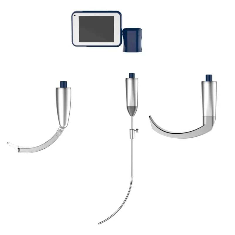 Video Laryngoscope with Reusable Blades (MIL0/MIL1/MAC1/2/3/4 D-blade ) for Anesthesia Intubation