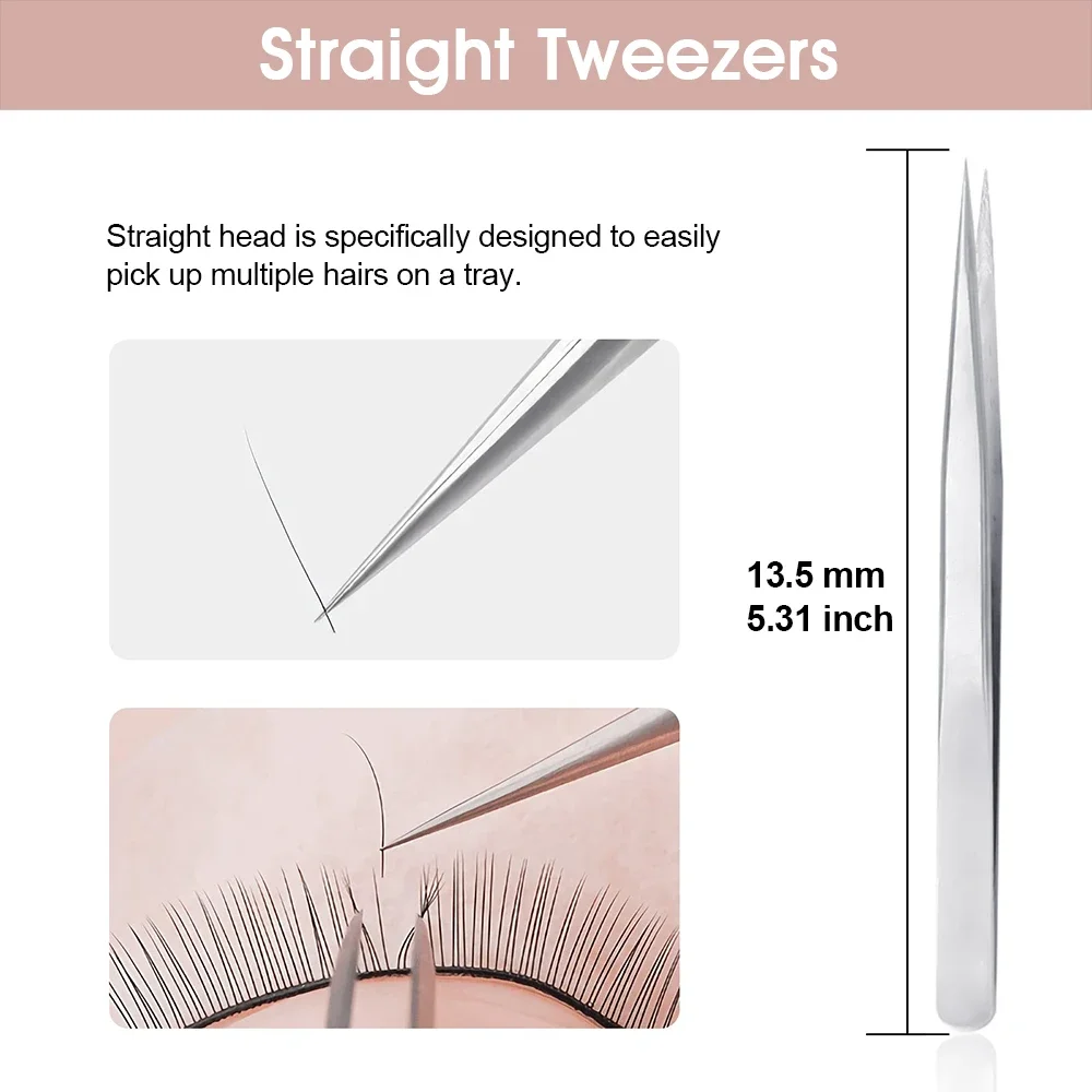 MASSCAKU 3D Volume Curved Strip Eyelash Tweezers Clip Individual False Eyelash Extensions Tweezers for Grafting Makeup Tools
