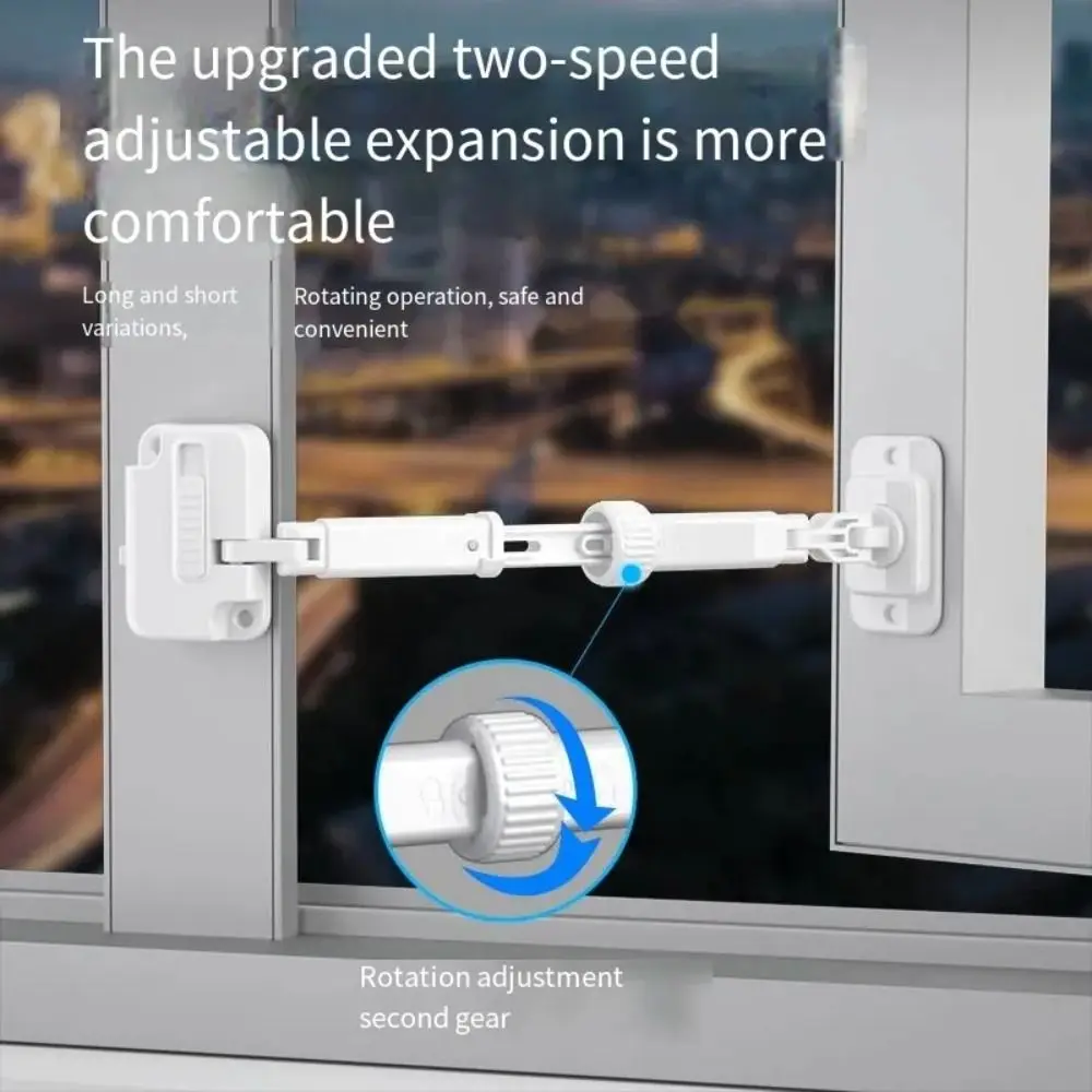

Portable ABS Window Lock No Punching Adjustable Window Restrictor Strong Fixation Anti-theft Window Latch Home