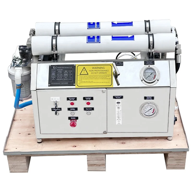 DC24V Solar Seawater Desalination Machine Small Size Boat Watermaker Ship Desalinator Salt Water to Drinking Water RO Plant