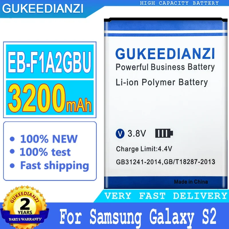 3200mAh New GUKEEDIANZI Battery  For Samsung Galaxy S2 I9100 I9103 I9105 i9100G I9108 i9050 S II EB F1A2GBU Big Power Bateria