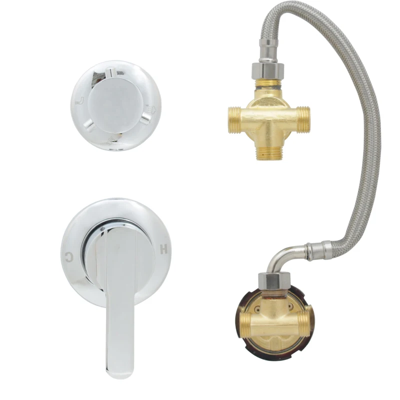 3 Way Water Output Shower Mixer Faucet Tap Cabinet Panel Enclosure Crane Screw Thread Valve Steam Sauna Screen Brass Bath Room