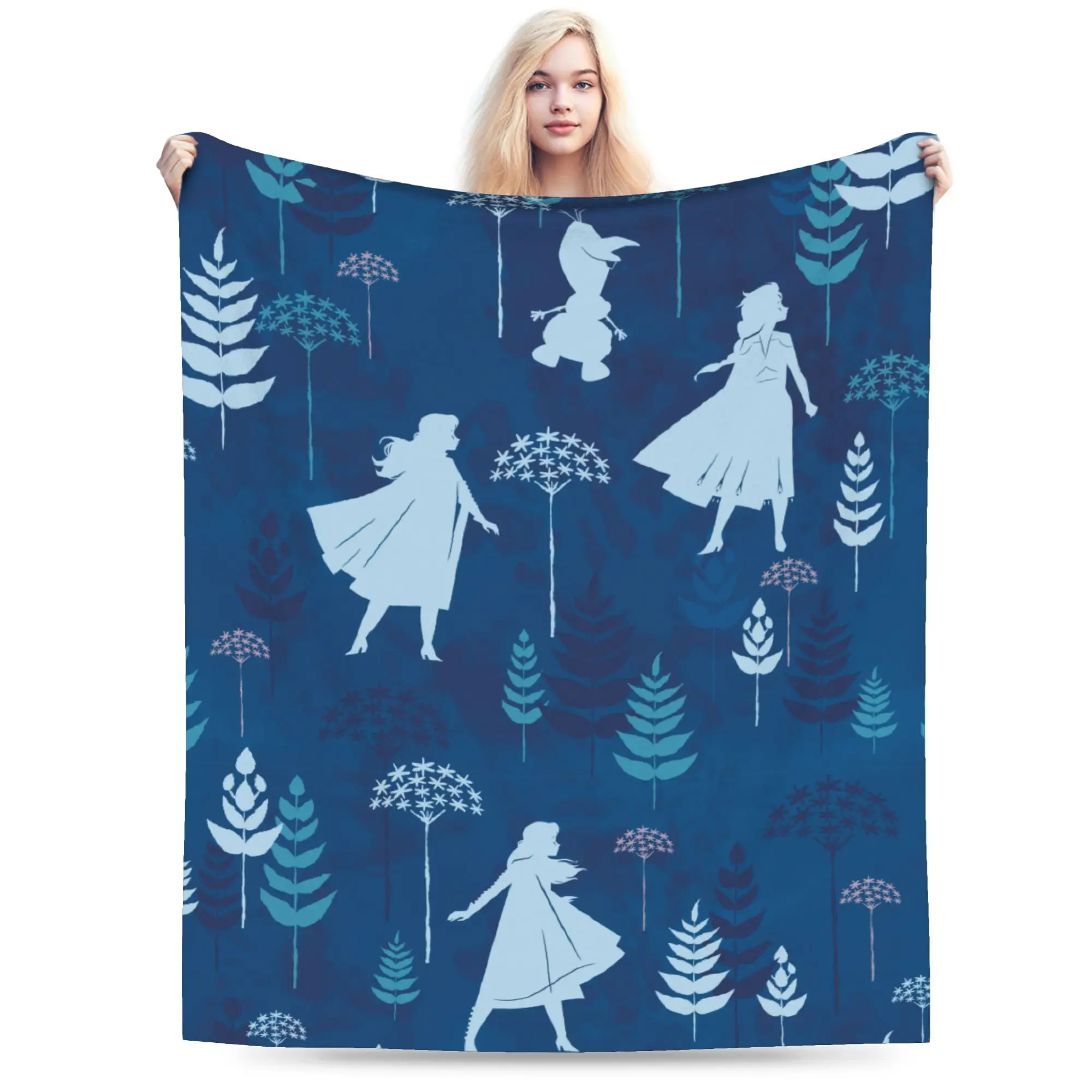 

Frozen Elsa Anna Cartoon Anime Blankets Velvet Spring/Autumn Portable Lightweight Throw Blanket for Bedding Couch Quilt