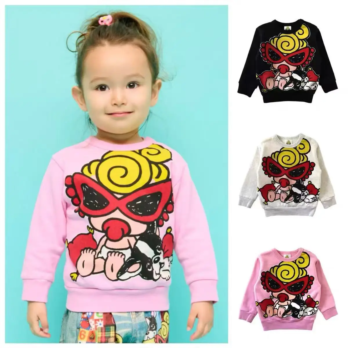 

Black Super 2025 Fall/Winter Boys' and Girls' Fleece Hoodie