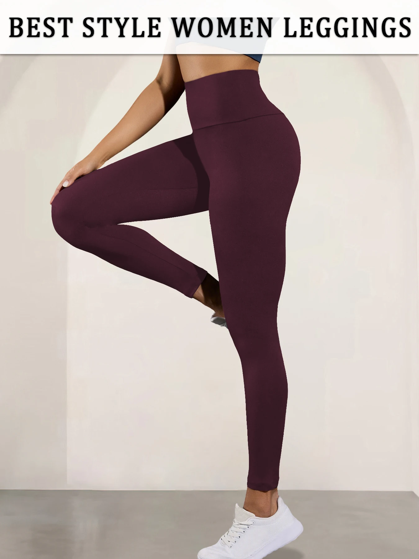 Women's Leggings Tummy Control High Waisted Leggings - Super Soft Stretchy Fabric for Yoga Running Workout and Home Leisure Wear