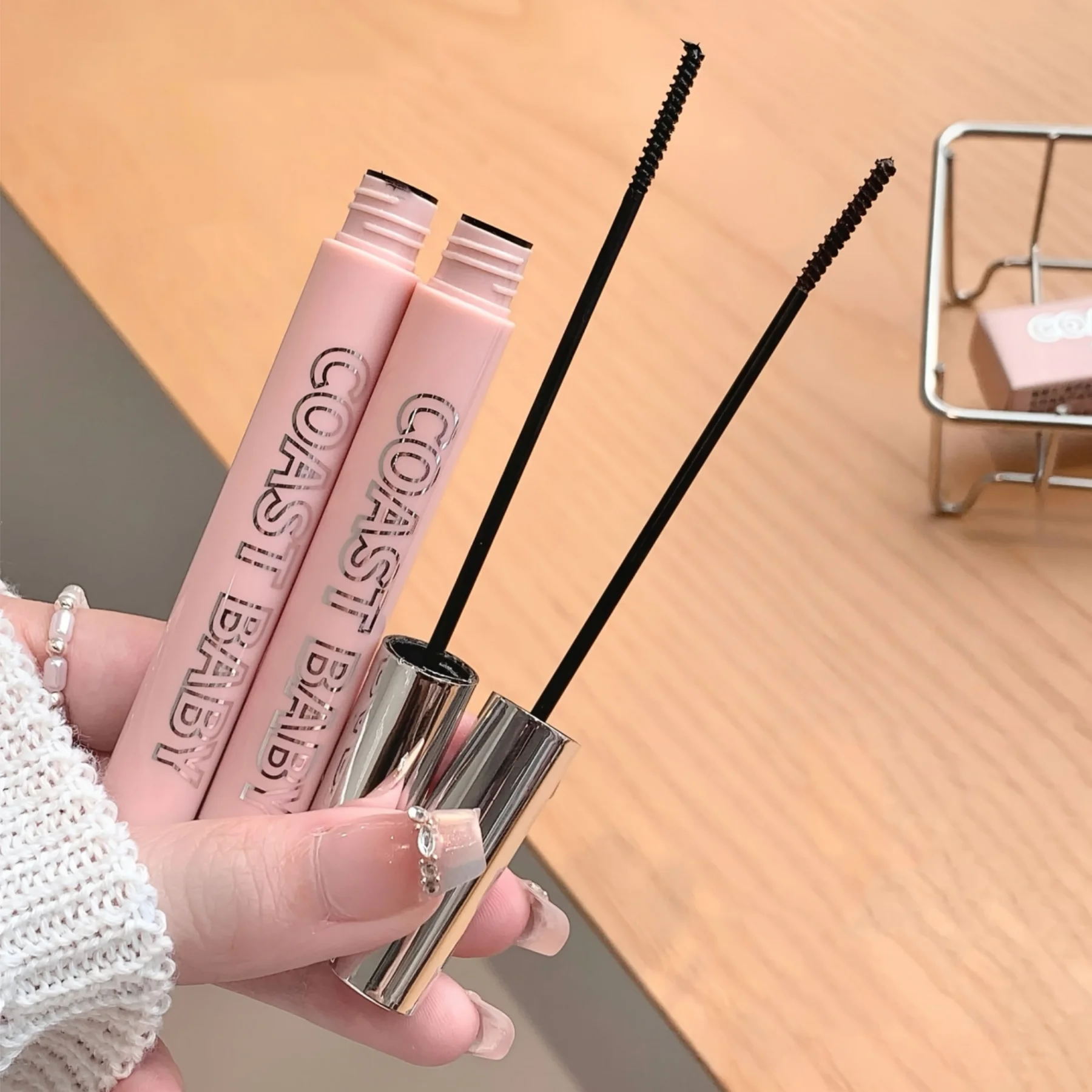 Mascara opaco in fibra di seta Pennello ultrafine per trucco Allunga le ciglia Mascara arricciante marrone nero ad asciugatura rapida impermeabile Comestic