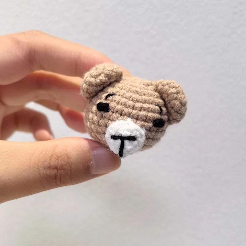 5Pcs Handmade Crochet Animal Bear Knitting Beads DIY Baby Pacifier Chain Chewable Accessories Infant Newborn Teether