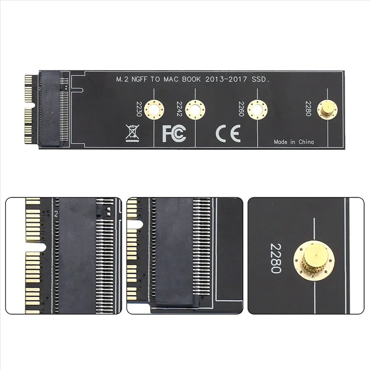 

[A75T] 3X for MacBook Air Pro 2013-2017 A1465 A1466 A1398 12+16Pin to NVME M-Key M.2 PCI-E 4.0 SSD Hard Drive Adapter Converter