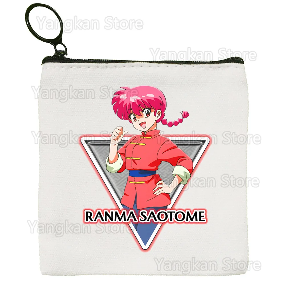 Ranma 12 Shampoo Rumiko Takahashi Coin Purse Mini Wallet Change Pouch Household Portable Keys Card Storage Card Bag Zipper