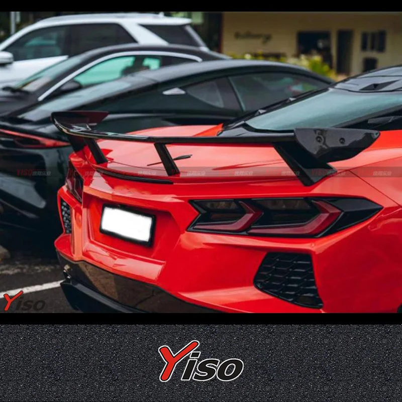 Suitable for Corvette C8 Modified encirclement BIG Empennage carbon fiber GT rear wing Z06 Large rear wing spoiler