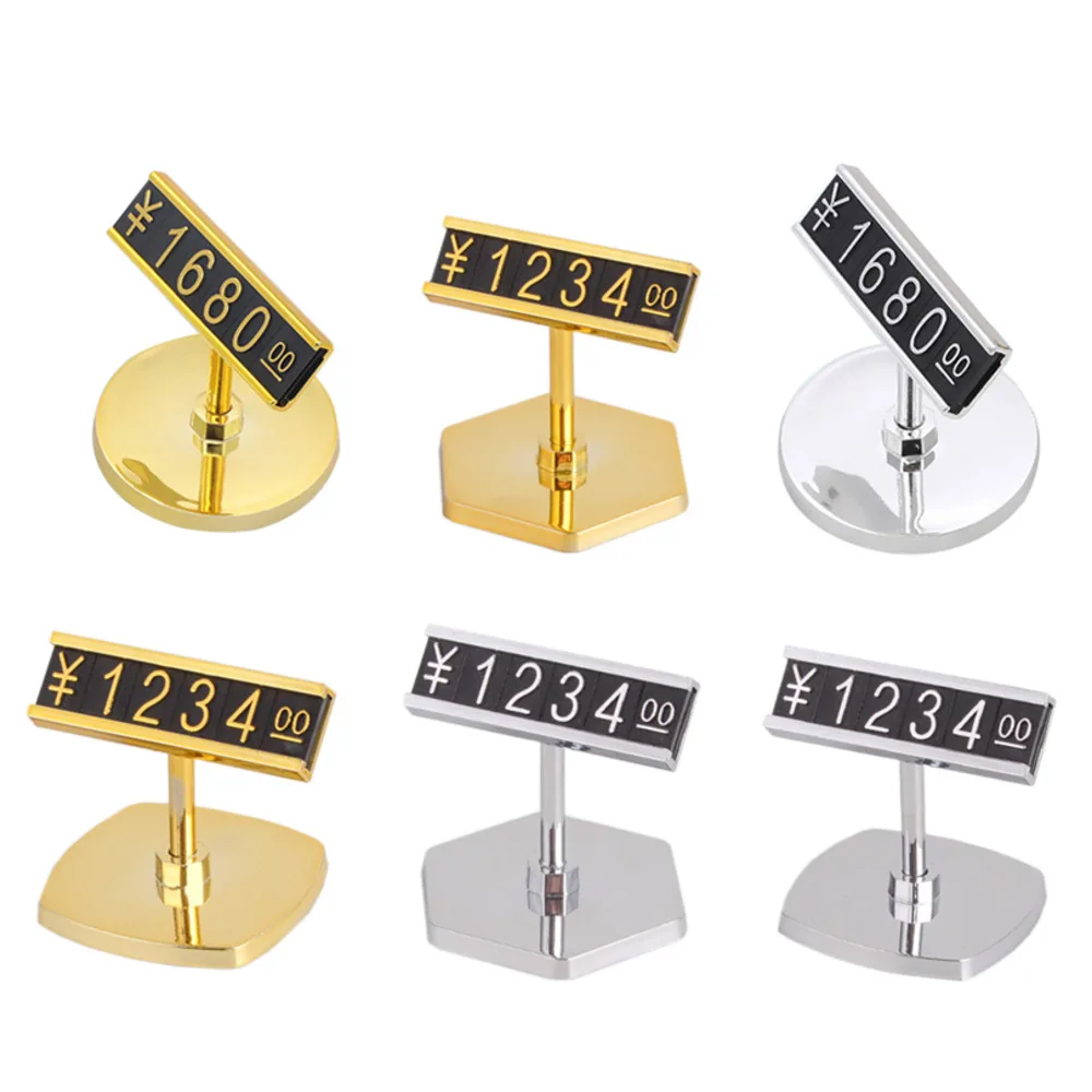 Combined Price Label Euro Snap Number Digit Cubes Jewelry Showcase Counter Display Sign Bracket Pricing Stand