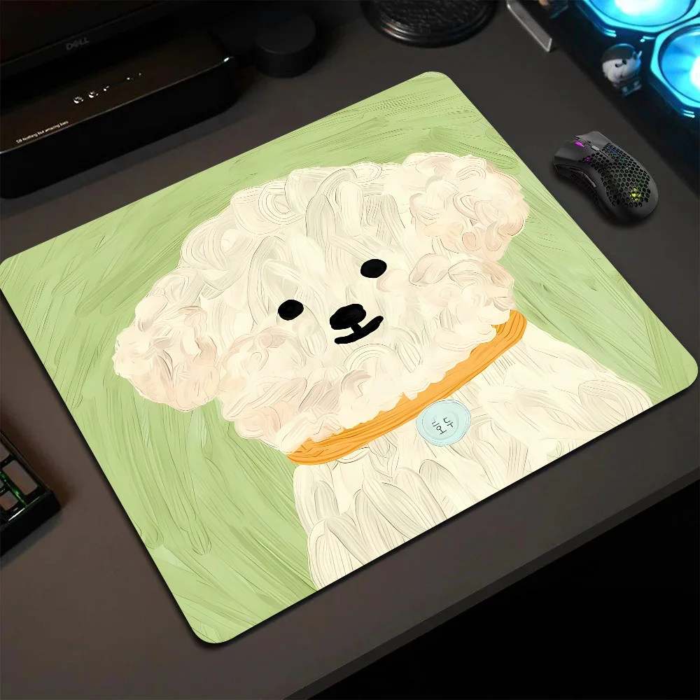 Cute Puppy Mousepad Small LockEdge Mouse Pad For Gamers Computer Desk Pad Anti-slip Rubber