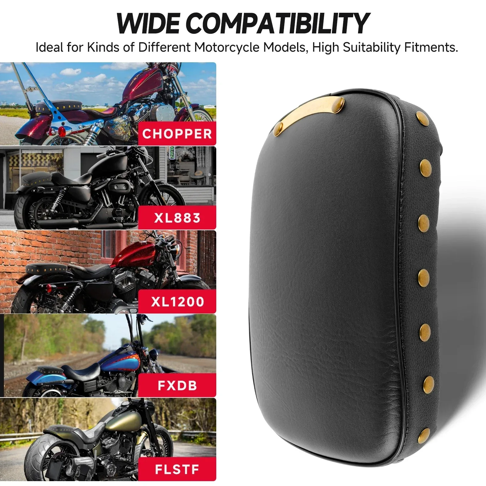 

Мотоциклетная подушка для сиденья с восемью присосками, маленькая подушка, универсальные модные детали для Dyna Sportster Touring XL883 1200X48