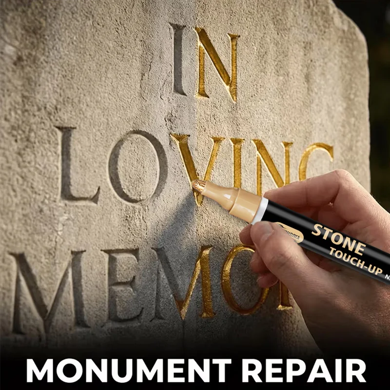 Weatherproof Fade Resistant 20g Black Gold Dual Color Tombstone Touch Up Pen Epitaph Inscription Repair Restore Marker