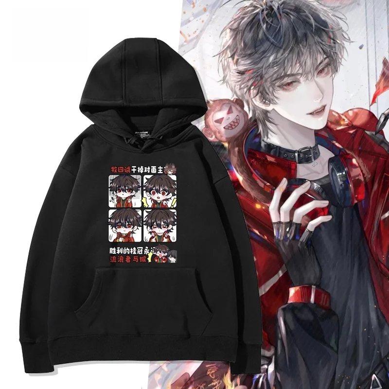 

Повседневная свободная толстовка с капюшоном в стиле ужасов, дышащая, из смеси хлопка и полиэстера, унисекс, уличная одежда