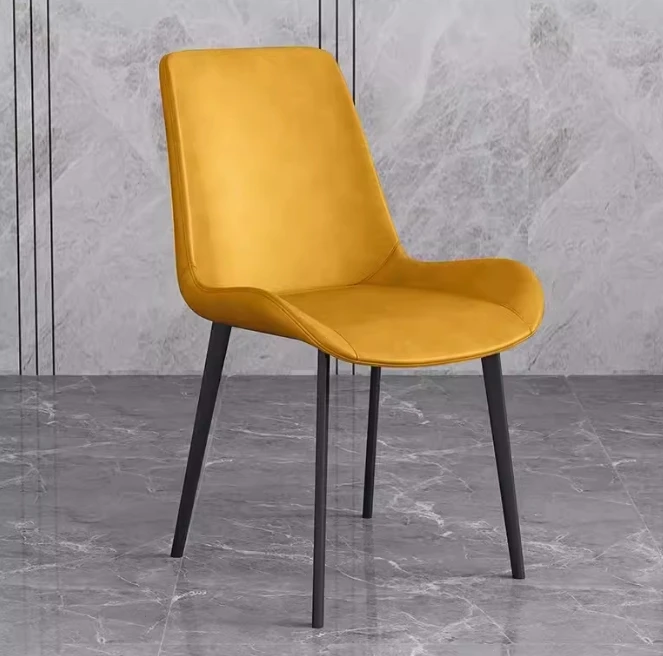 Italian dining chair designer light luxury minimalist chair, home metal minimalist backrest chair, restaurant chair