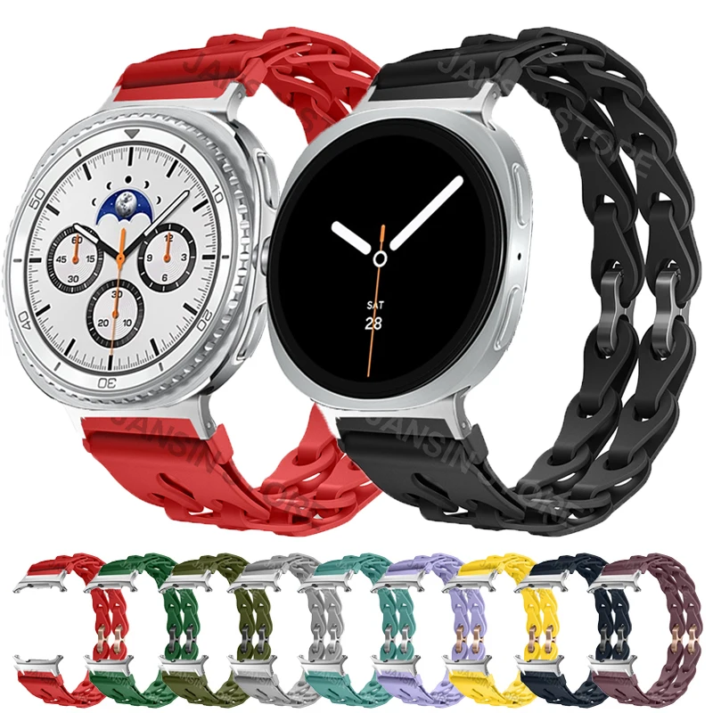 Silikonband für Samsung Galaxy Watch 8 40 mm 44 mm Armband Correa Sportarmband für Galaxy 8 Classic 46 mm Armbandzubehör