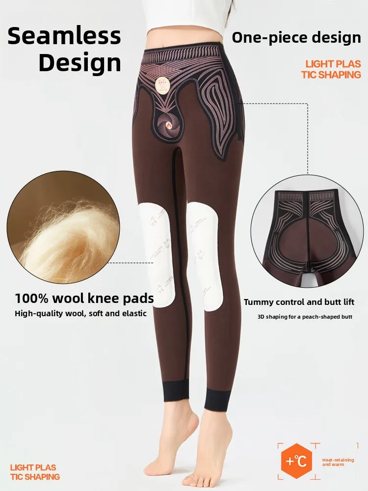Women's Sharkskin Yoga Pants Fleece Lined Thick Warm Base Layer Shaping Floating Leggings High Waist Long Trousers Casual