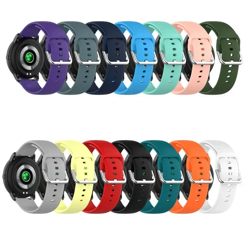Badn de borracha para samsung galaxy watch active/samsung gear s2 clássico/gear sport 20mm pulseira de substituição para garmin/huawei watch