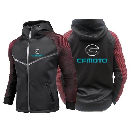 Imagen 2 del producto 2025 primavera y otoño hombre Cfmoto Logo estampado traje de carreras chaqueta transpirable cómodo abrigo de ocio sudaderas con capucha de moda personalizadas