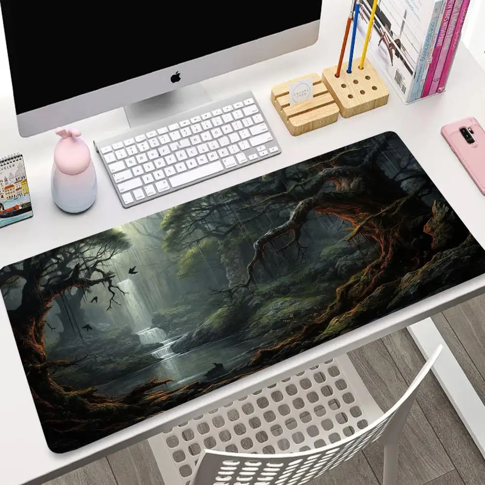 

Quiet forest landscape mouse pad, large expansion computer game accessory, high-definition printed rubber, anti-slip and durable