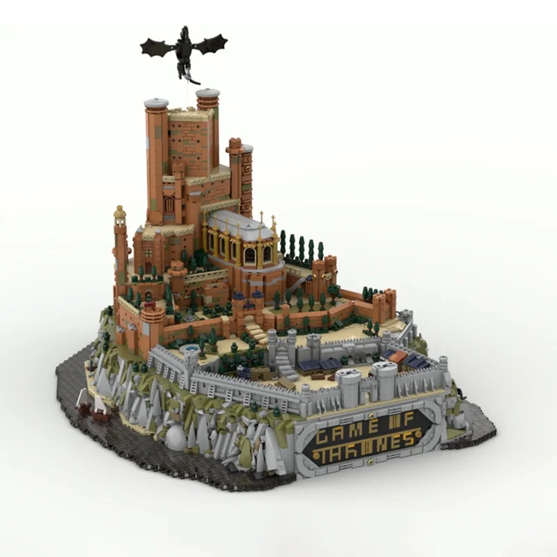 6962 قطعة MOC لعبة عروش الأحمر إبقاء قلعة نموذج اللبنات التعليم الإبداعي هدية الكريسماس لعبة الطوب عيد ميلاد الاطفال