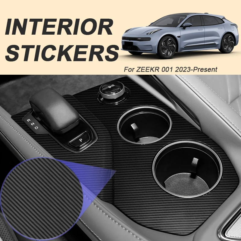 

Car Carbon Interior Sticker For ZEEKR 001 2023-Present LHD Lifting Window Panel Decal Gear Inner Door Protective Film Accessory