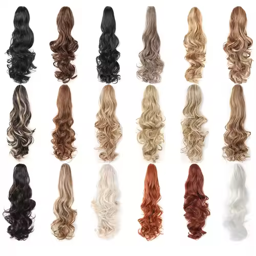 Claw Clip Ponytail Extension 18"&24 Clip in Wavy Synthetic Ponytail Hair Extensions Long Pony Tails for Women Extensions - Image 2