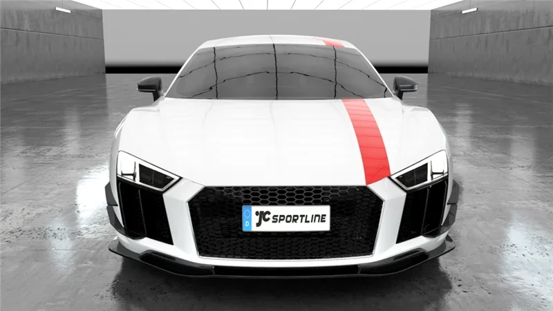 طقم هيكل من ألياف الكربون 2021 bct لأودي R8 V10 سبايدر سبويلر المصد الخلفي حافة المصد الأمامي