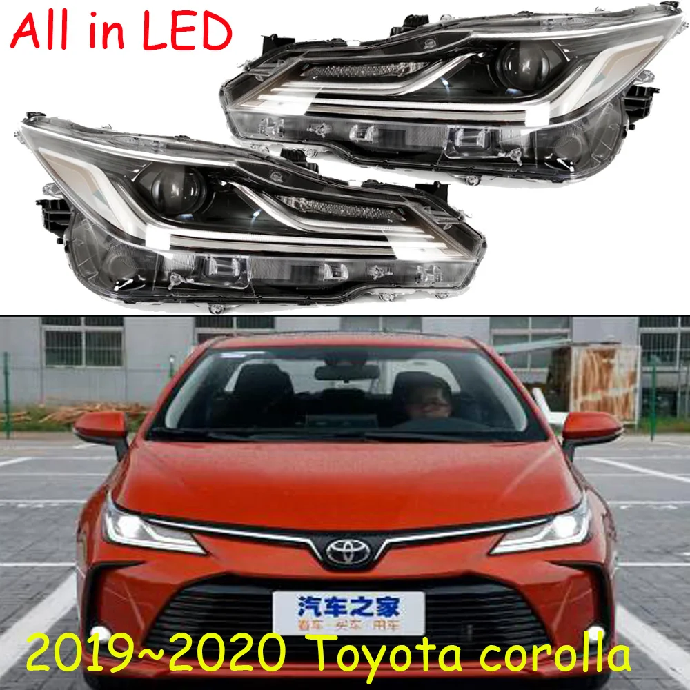 1pcs car bumper headlamp for Toyota Corolla headlight altis 2019~2020y LED DRL car accessories light corolla fog