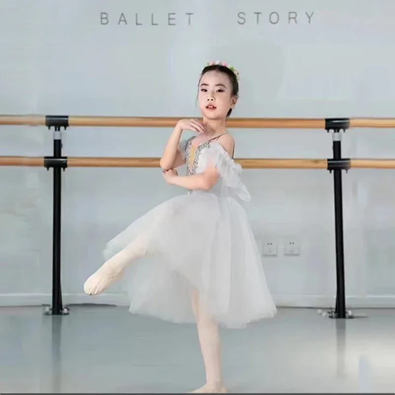 2022 novas meninas ballet dança saia das crianças profissional ballet traje desempenho tutu saia feminina ballet saia longa