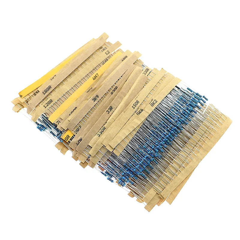 

1280 шт., 64 значения, 1/4 Вт, 1 Ом-10 м, набор металлопленочных резисторов, коробка, упаковка образцов резисторов