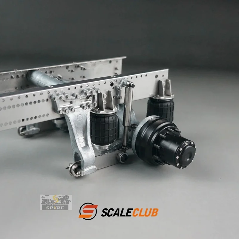 Scaleclub Model Rear Axle Single Airbag Suspension System For Tamiya Scania 770S MAN Benz Volvo RC Trailer Tipper Car Diy Parts