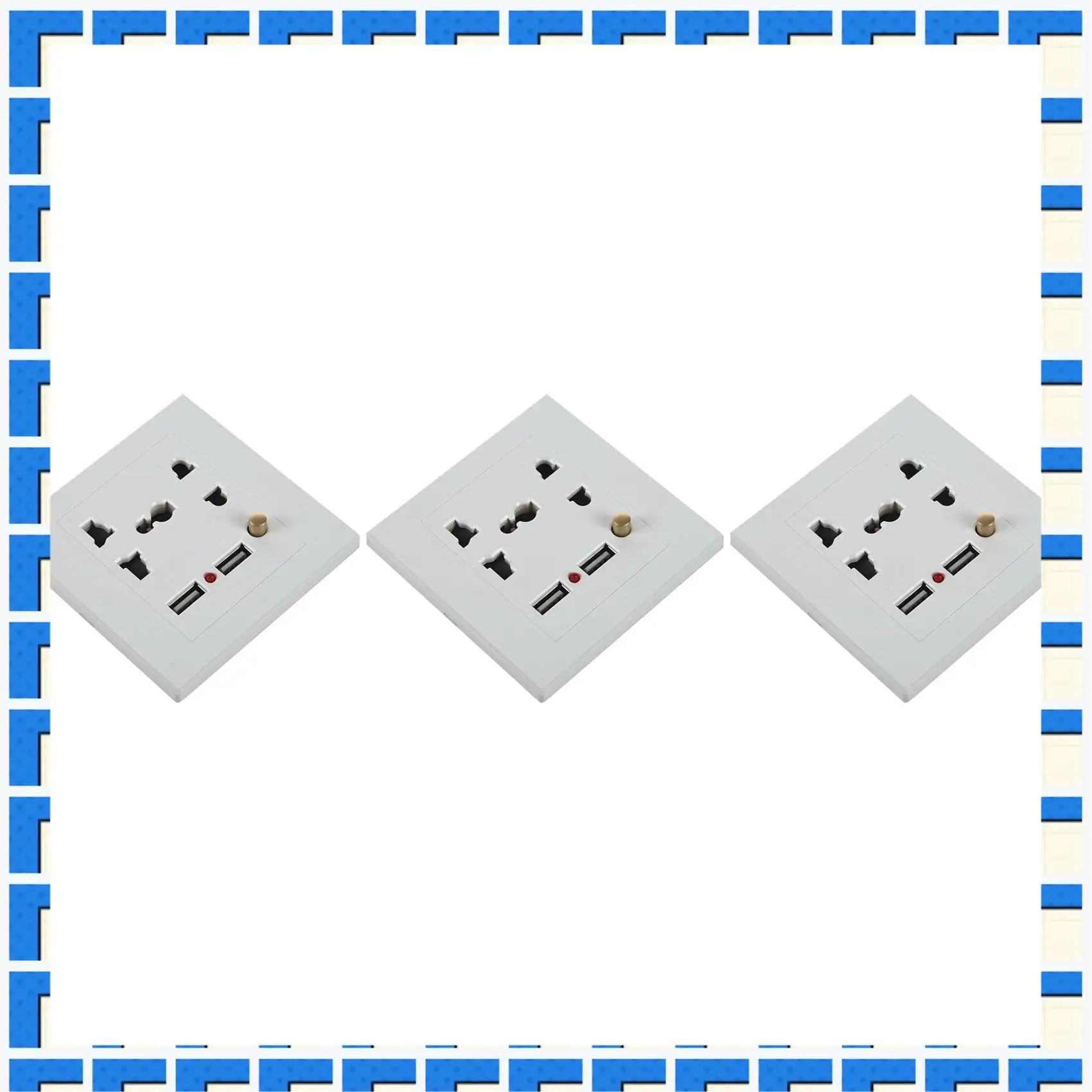 

ABNG 3X 2.1A двойной USB-адаптер для настенного зарядного устройства, универсальная розетка, панель, белый переключатель