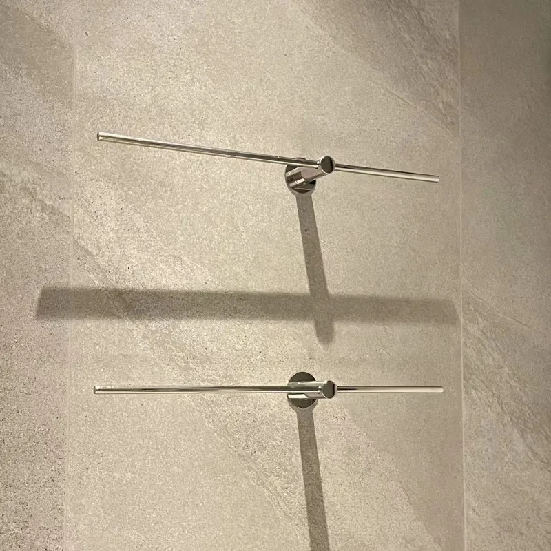 Minimalist towel bar Bathroom towel rack No punching Toilet stainless steel