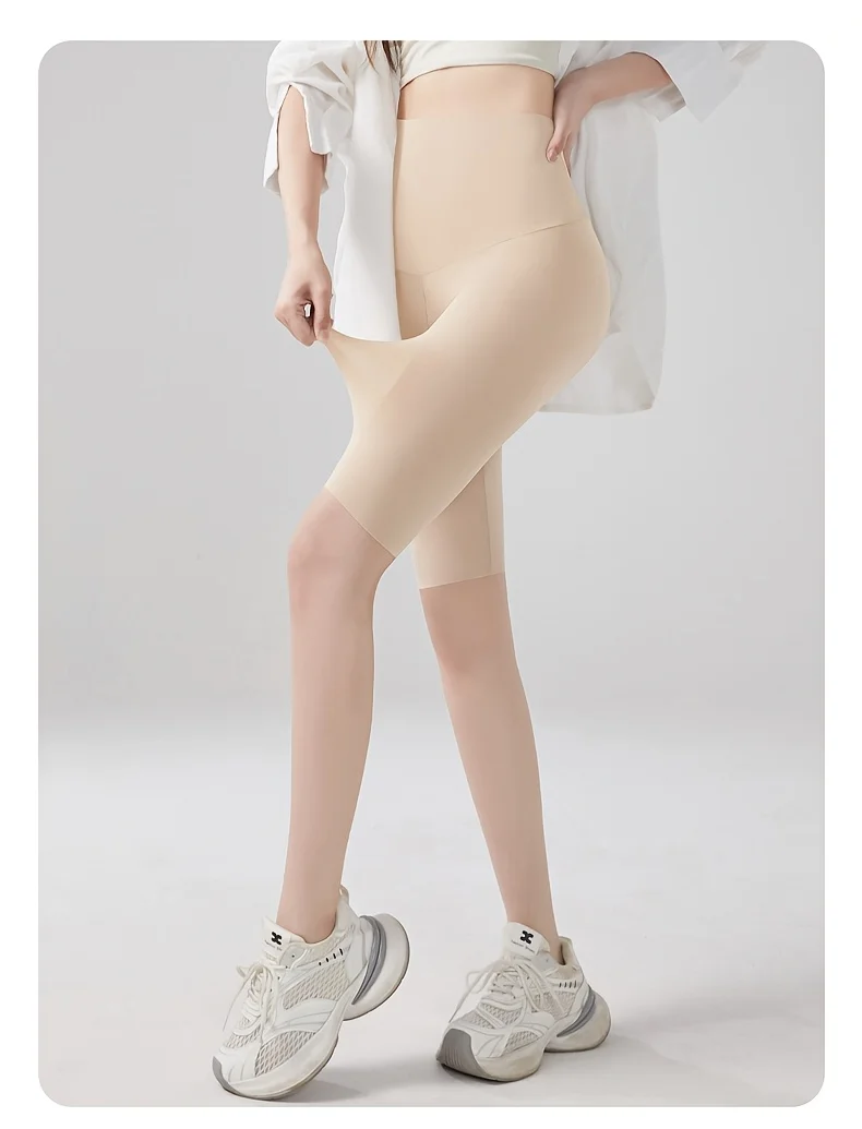 Ultradünne Sommer-Sicherheitsshorts für Damen, Übergröße, hohe Taille, elastisch, unter dem Rock, Eisseide, nahtlose Boxershorts, Unterwäsche – Detail 10