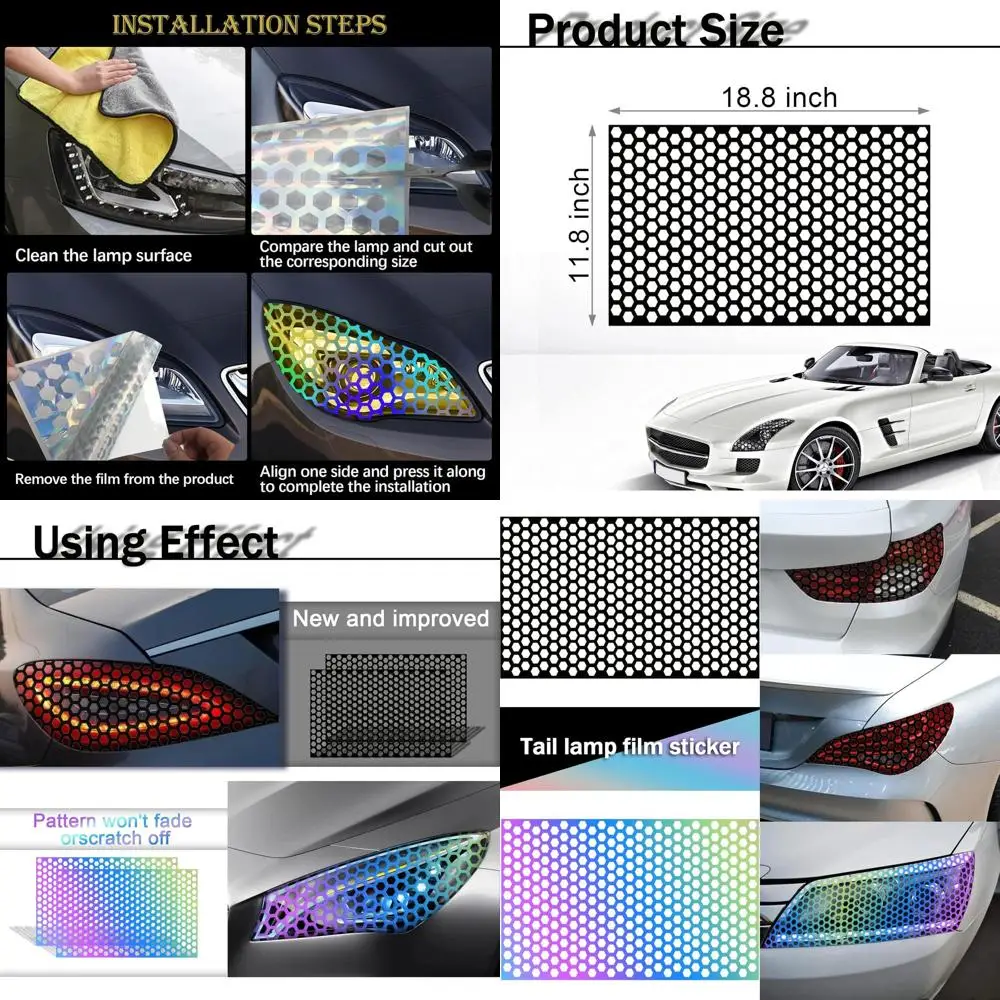 

2 шт. универсальные наклейки на задний фонарь автомобиля, наклейка в виде сот, автомобильная самоклеящаяся тонировочная пленка «сделай сам», лист для заднего хвоста автомобиля Li