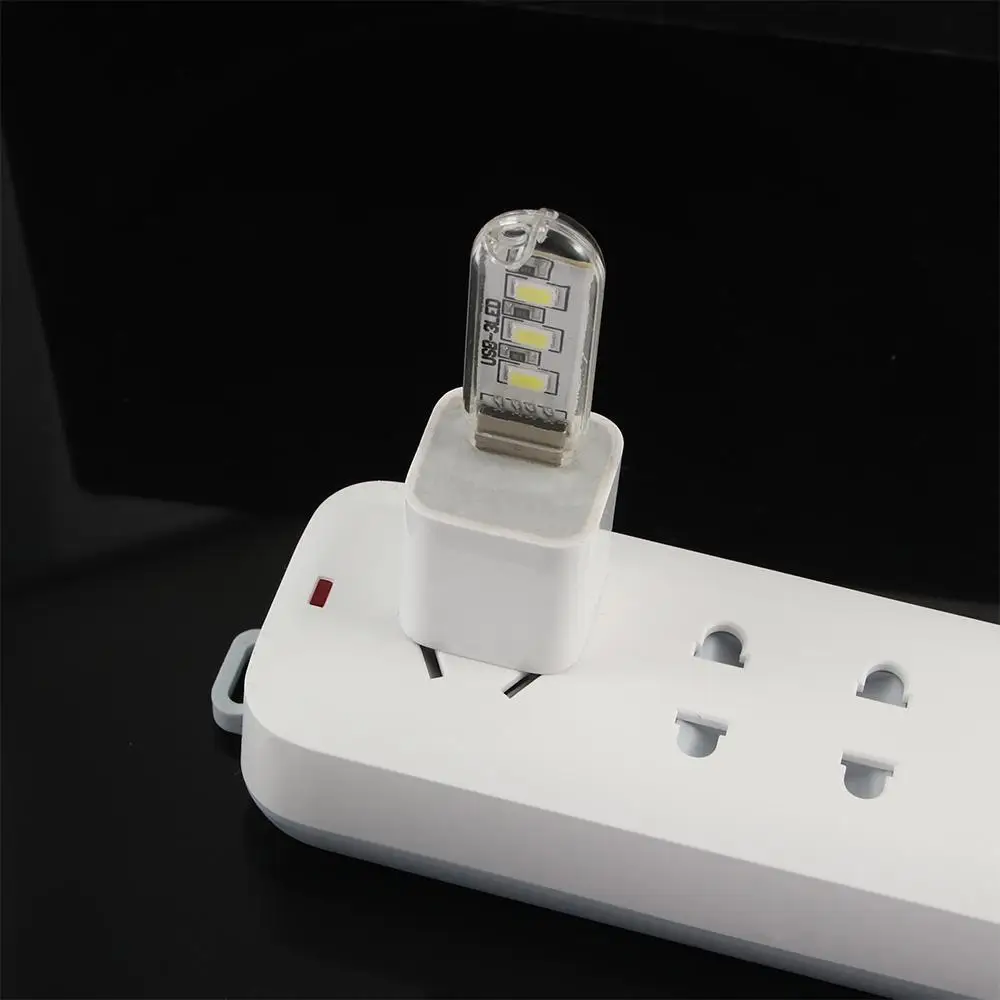 Portátil para banco de energía blanco cálido 3LEDs Mini luz USB 5V lámpara de lectura de libros luz de libro USB luz nocturna luces LED USB