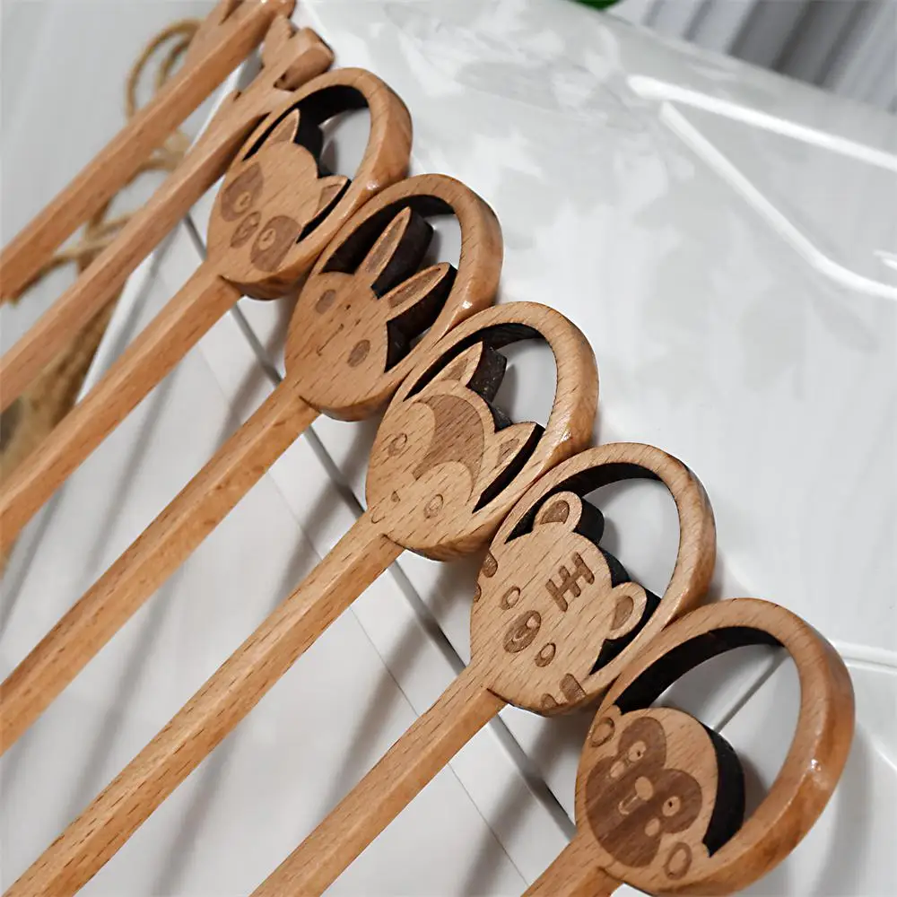 2PCS Japanese And Korean Coffee Spoons Cartoon Animal Mixing Spoon Simply Wash With Warm Soapy Water And Thoroughly