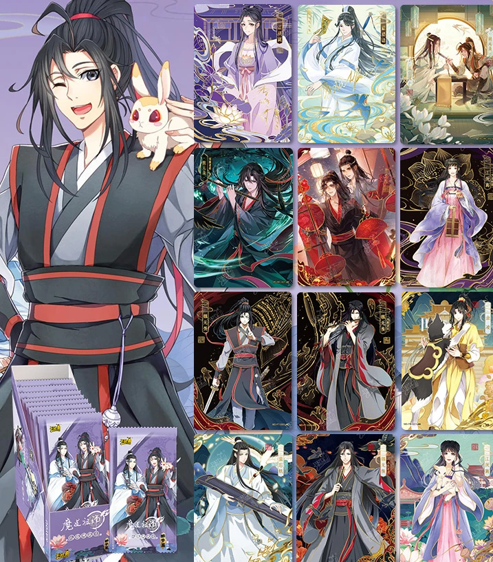 Kayou-本物のmo dao zu shi飲酒夢署名カード、wei wuxian lan wangjiコレクションカード、子供向けのフルセット、クリスマスプレゼント