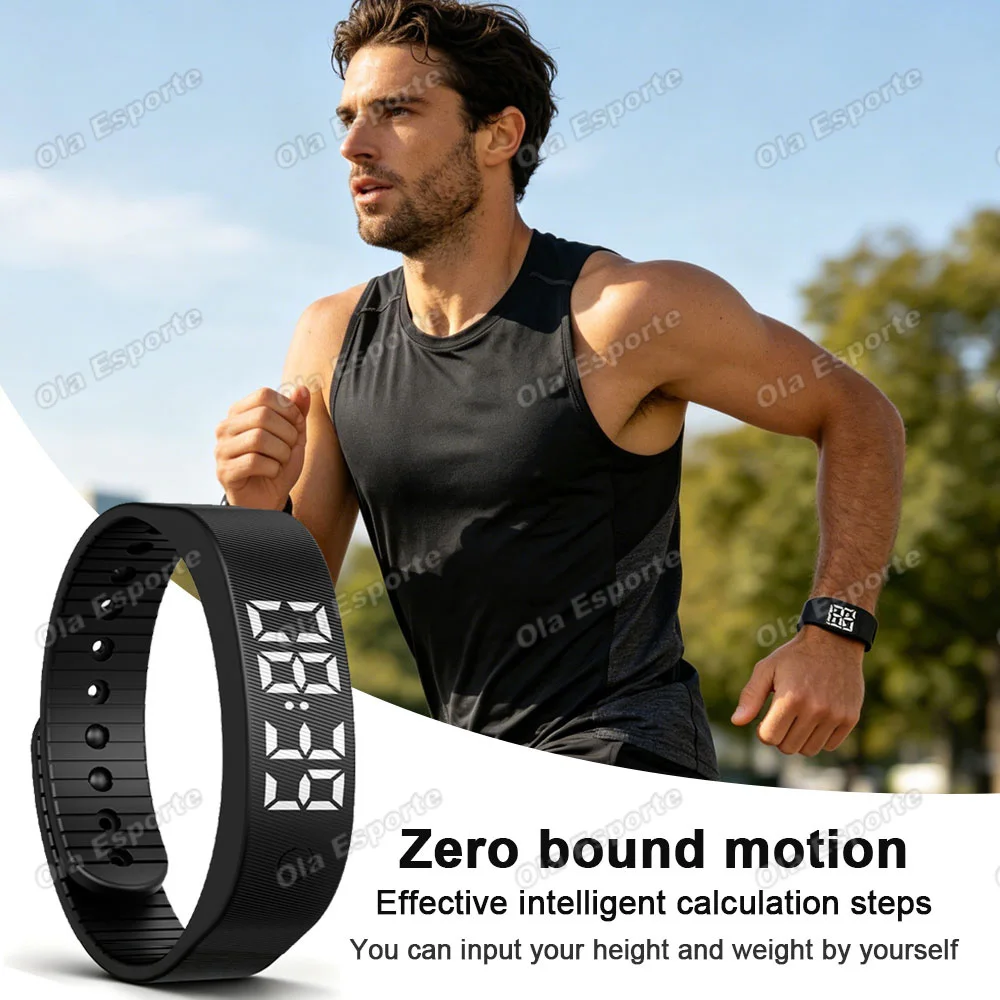Smart Bracelet LED Digital Waterproof Smart Clock Smartband Running Pedometer Monitor Smart Band Vibration Alarm Reminder HW12