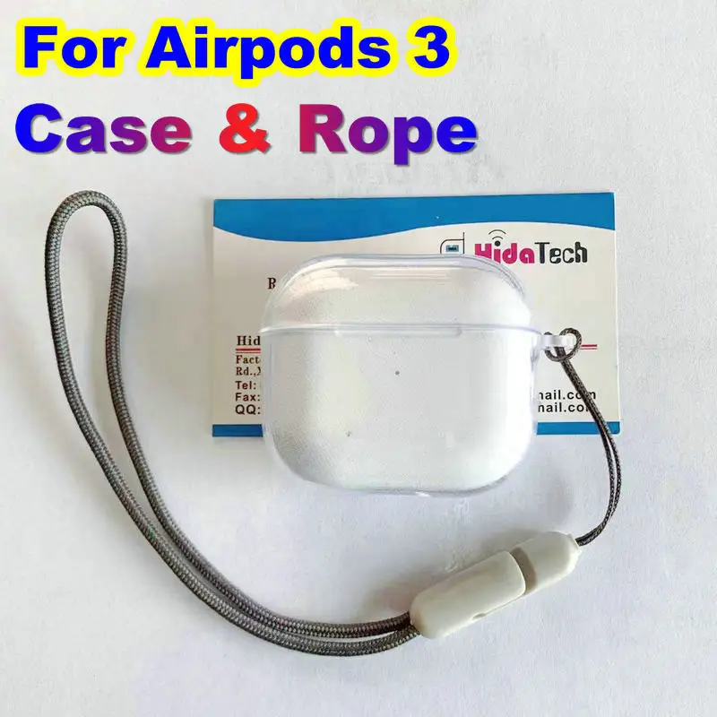 

For Apple Airpods 3 Clear Cover Case With Hand Rope Lanyard Braided Wireless Headphone for Air Pods 2 3 Pro 2 2nd Headset Cover