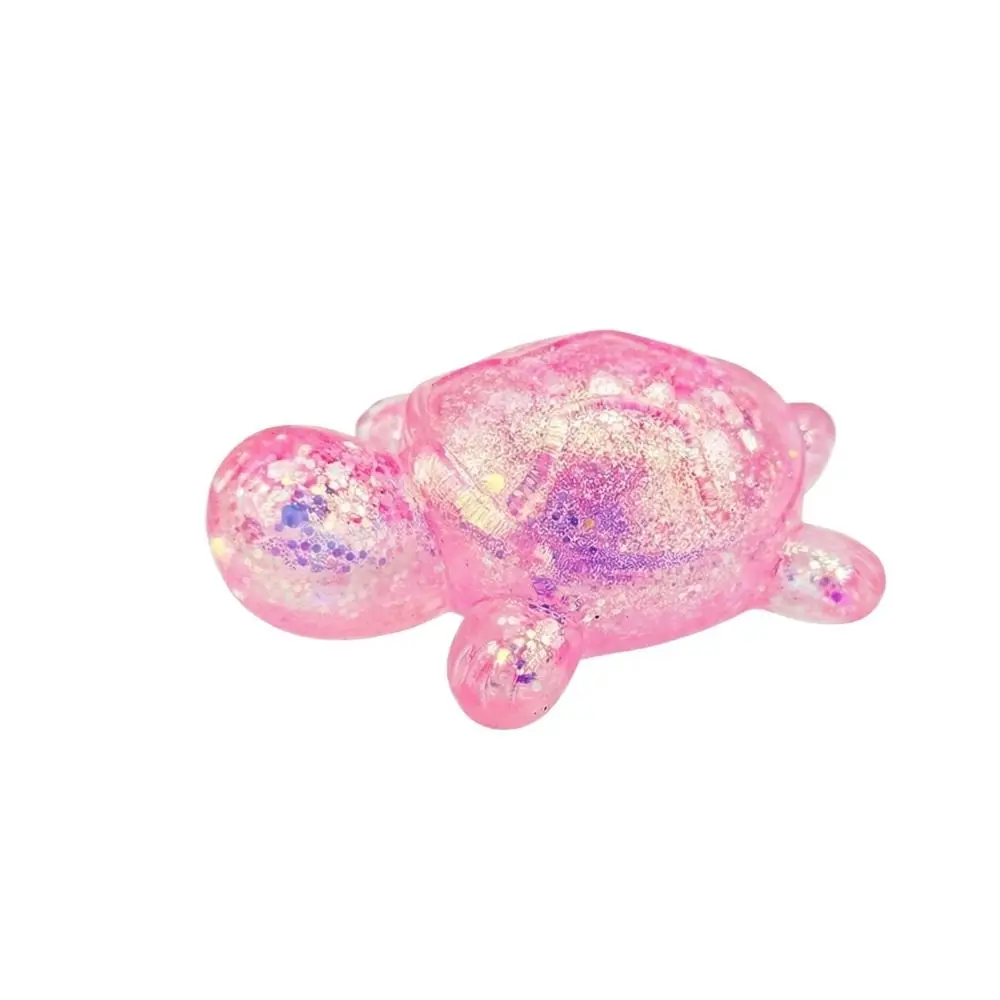 Boys Girls Glitter Squishy Turtle Colorful Cartoon Turtle Squeeze Pinch Cute Animal Sensory Fidget Ball Adults