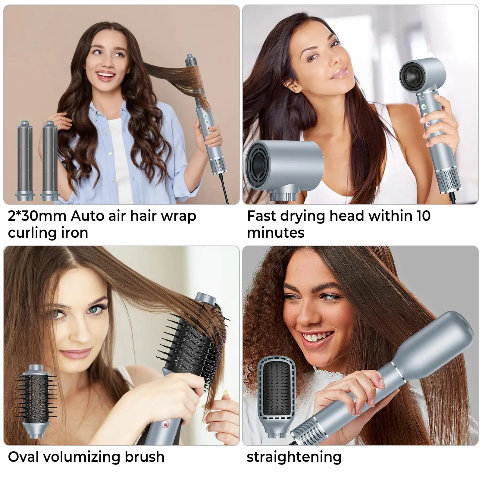 High Speed Blow Dryer Hair Blower Brush Professional Hair Dryer 5 In 1 Hair Styler Hot Air Comb Hair Multi Style Airbrush