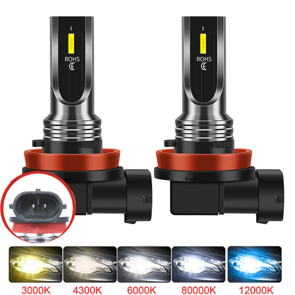 2Pcs LED Car Headlight Bulbs Set H11 H8 H9 H16JP H7 9005 HB3 9006 HB4 H1 H3 3000K 6000K 12000K Auto Driving Fog Lamp Lights