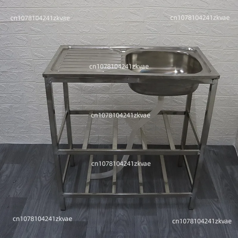 75*45Cm Small Apartment Floor-to-ceiling Single Wash Basin Stainless Steel Frame Wash Basin Bathroom Face Wash Basin Single Slot